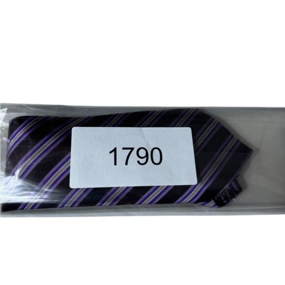 Ralph Lauren Chaps Silk Tie‎ Quiet Luxury Old Money Striped Purple Formal… - Picture 7 of 7